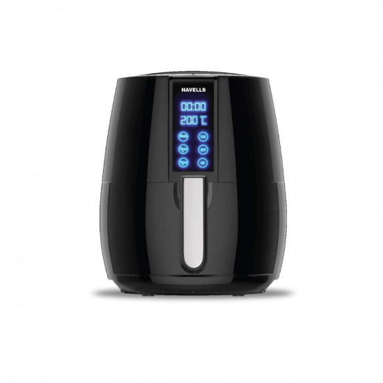 Havells Air Fryer Prolife Digi with 4L Capacity | Digital Touch Panel | Auto On/Off | 60 Min Timer | Basket Release Button | Air Filtration System | 2 Yr Warranty, Black