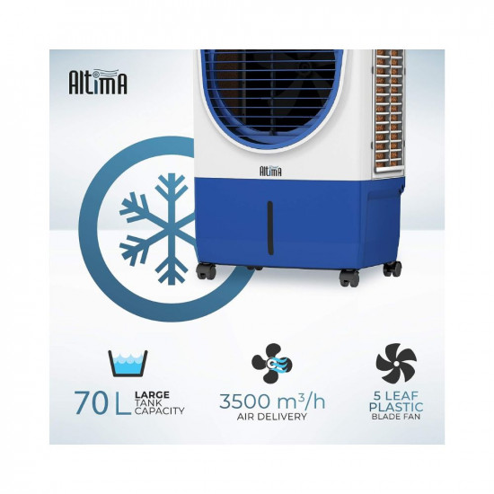 Havells Altima Desert Air Cooler 70 liters with Powerful Air Delivery and Smell Free Honeycomb pads (Dark Teal)