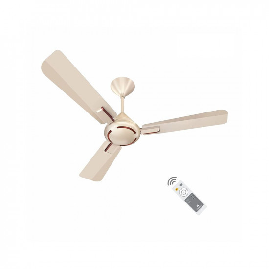 Havells Ambrose Decorative BLDC 1200mm Energy Saving with Remote Control 5 Star Ceiling Fan (Gold Mist Wood, Pack of 1)