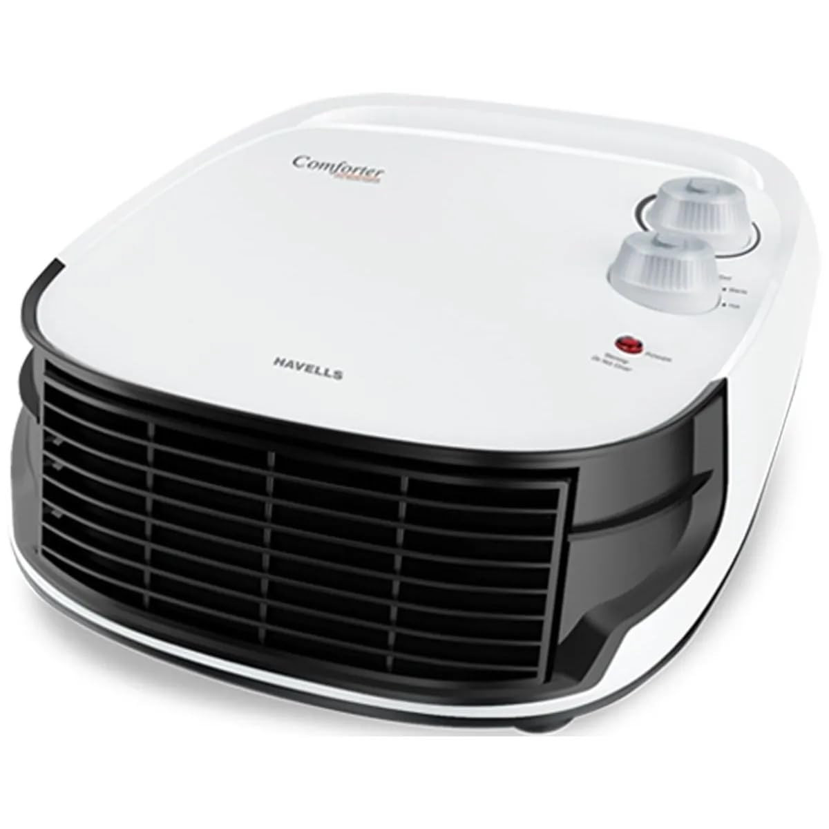 Havells Comforter Room Heater 2000 Watt with Overheat Protection Adjustable Thermostat Control Knob Adjustable Vent for Air Delivery White and Black
