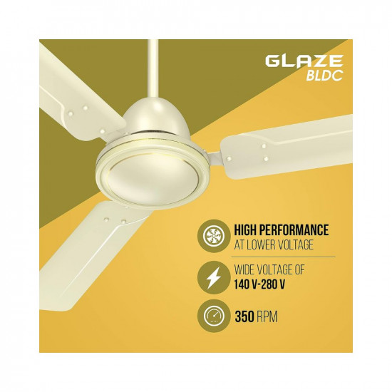 Havells Glaze Decorative BLDC 1200mm Enery Saving with Remote Control 5 Star Ceiling Fan (Bianco, Pack of 1)