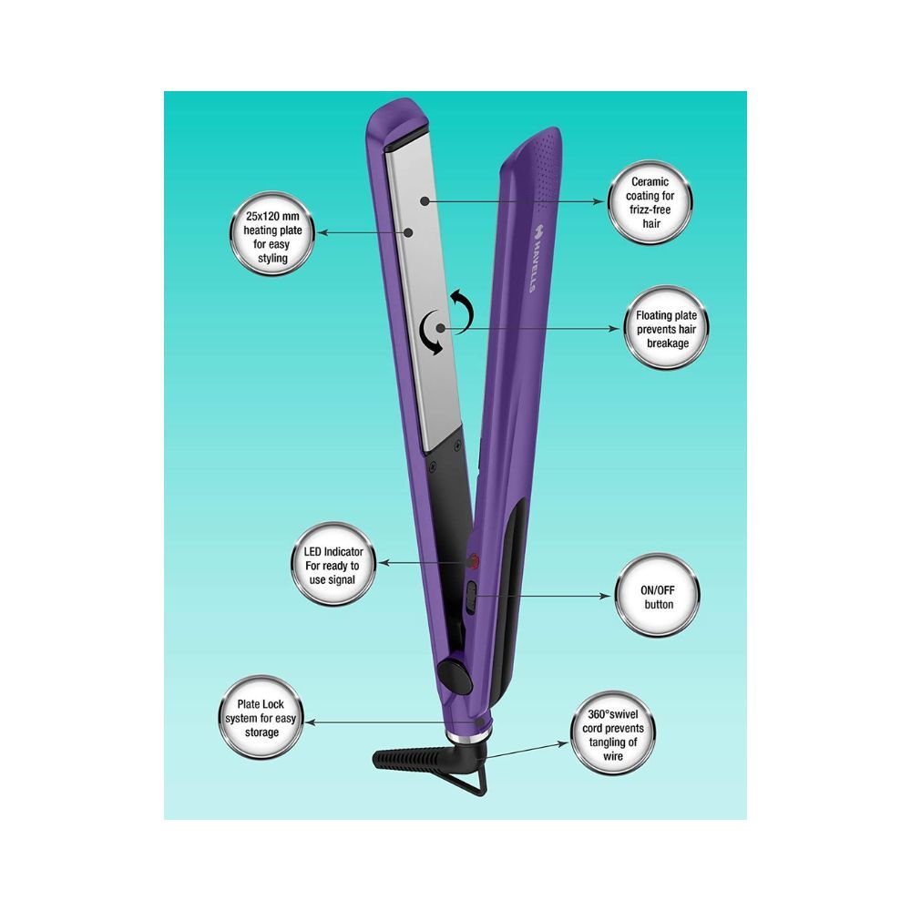 Havells HS4122 Keratin Wide Plate Hair Straightener with Digital Display