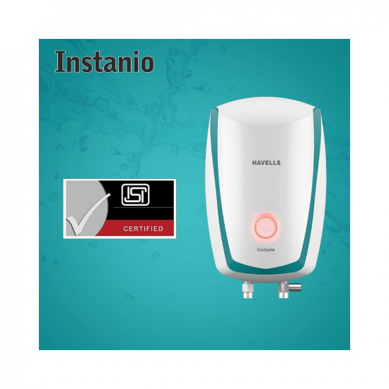 Havells Instanio 3-Litre 4.5Kw Instant Water Heater (Geyser), White Blue, Wall Mounting
