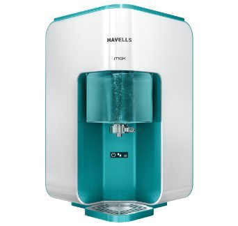 Havells MAX Water Purifier First corner mounting design Patented CopperZincpH Balance with natural minerals 7 stage Purification ROUV Purification tech 7 L Transparent tank White  green