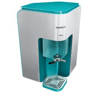 Havells MAX Water Purifier First corner mounting design Patented CopperZincpH Balance with natural minerals 7 stage Purification ROUV Purification tech 7 L Transparent tank White  green