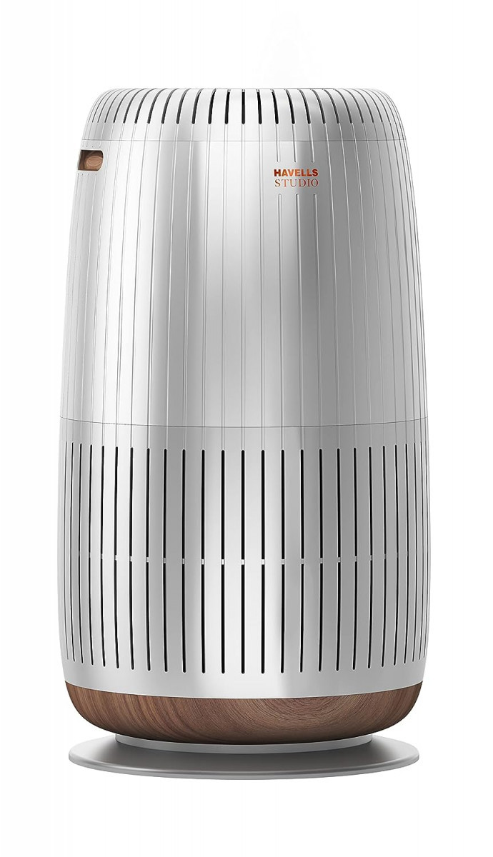 Havells Studio Meditate AP 400 Air purifier with SpaceTech Air Purification Technology with TiO2 module  Integrated H14 HEPA filter Silver Satin