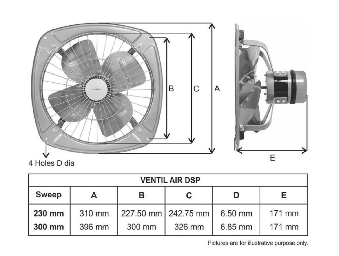 Havells Ventil Air DSP 230mm Exhaust Fan Strong Air Suction Rust Proof Body Suitable for Bathroom Kitchen and Office Warranty 2 Years Pack of 1 Choco Brown