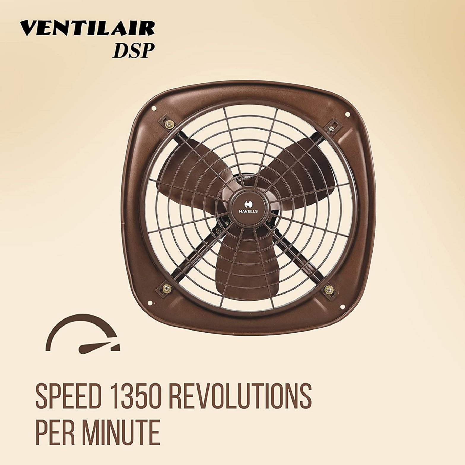 Havells Ventil Air DSP 230mm Exhaust Fan Strong Air Suction Rust Proof Body Suitable for Bathroom Kitchen and Office Warranty 2 Years Pack of 1 Choco Brown