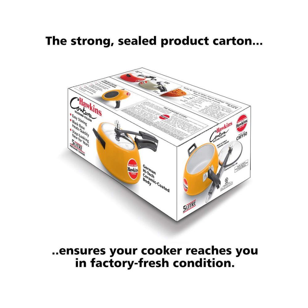 Hawkins Ceramic Coated Contura 5 L Pressure Cooker (Aluminium)