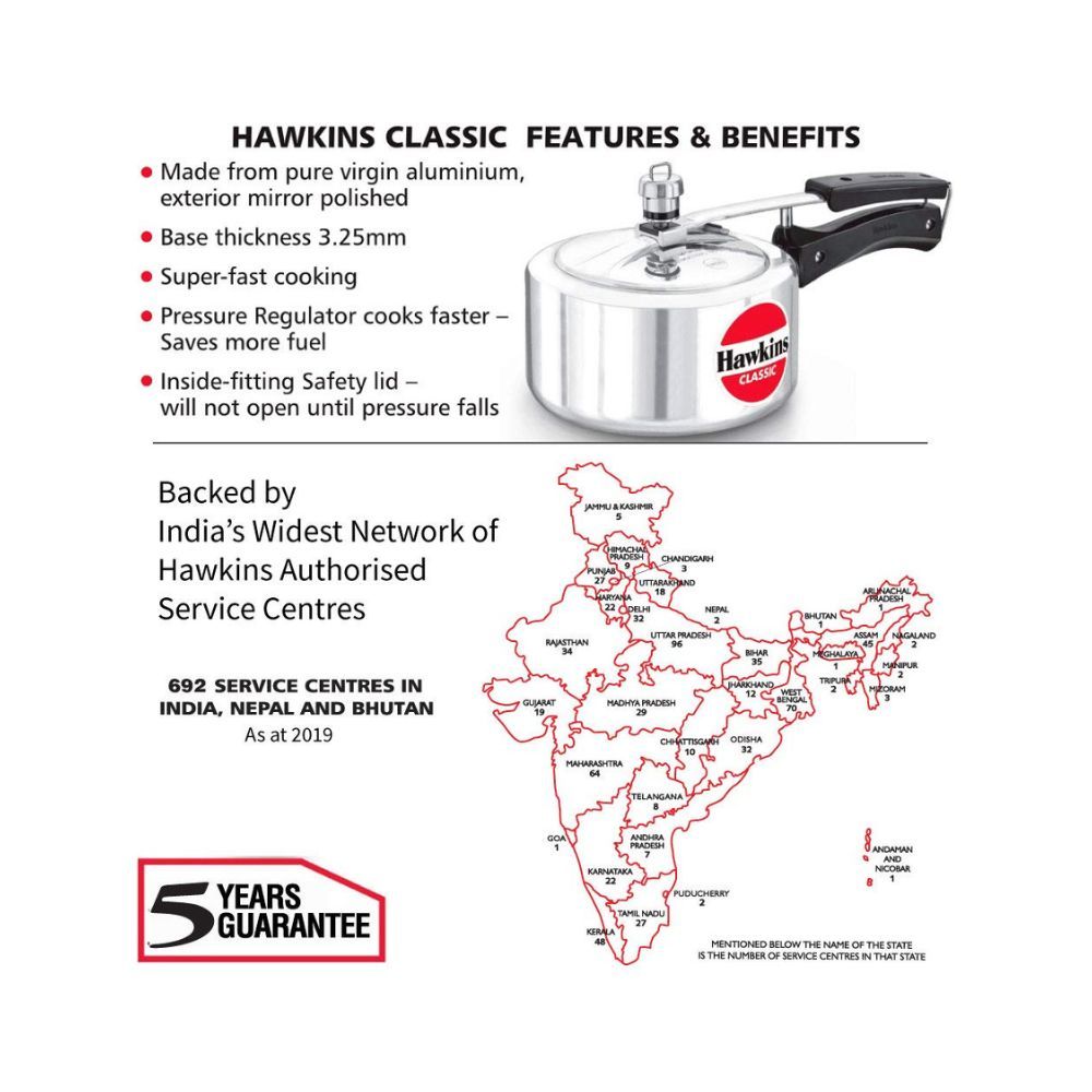 Hawkins Classic 2.0 LITRE PRESSURE COOKER 2 L Pressure Cooker (Aluminium)