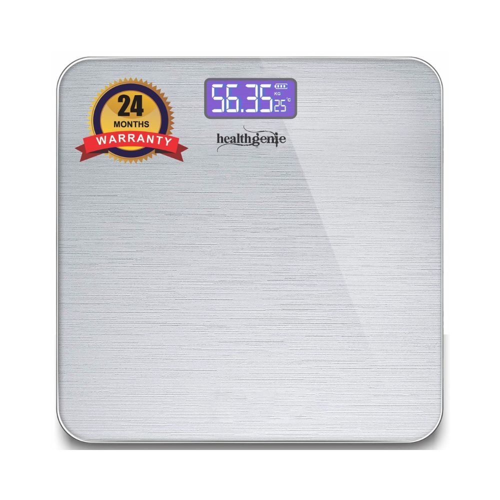 Healthgenie Thick Tempered Glass LCD Display Digital Weight Machine