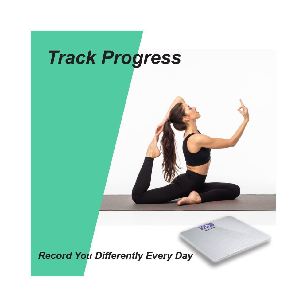Healthgenie Thick Tempered Glass LCD Display Digital Weight Machine