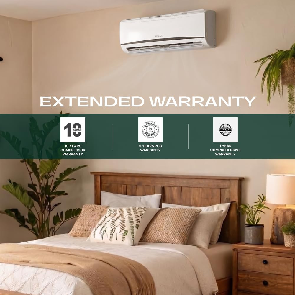 Helium Air Smart Inverter Split AC  08 Ton 3 star  New star rated  Lowest bill  under 30day 2700 W Cooling Capacity  App Controlled AI Energy Saving  Gas Leakage Detection  100 Copper