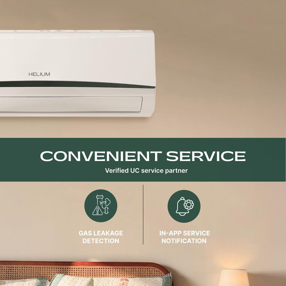 Helium Air Smart Inverter Split AC 08 Ton 3 star New star rated Lowest bill under 30day 2700 W Cooling Capacity App Controlled AI Energy Saving Gas Leakage Detection 100 Copper