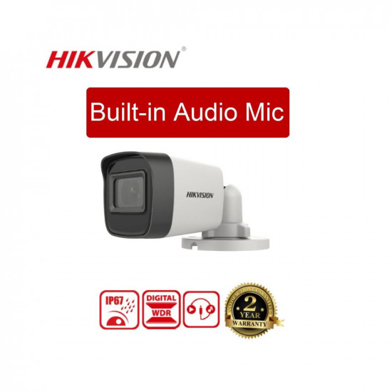 HIKVISION 4 Channel DVR with 5 MP 4 Bullet Cameras with Audio Recording + 1 TB HDD + (3+1) Cable roll + 4 CH Power Supply + USEWELL BNC & DC Full Combo Kit