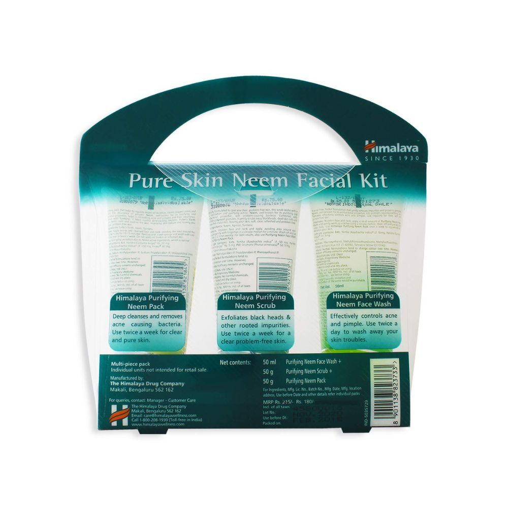 Himalaya Pure Skin Neem Facial Kit (Facewash 50ml, Scrub 50g & Face Pack 50g)