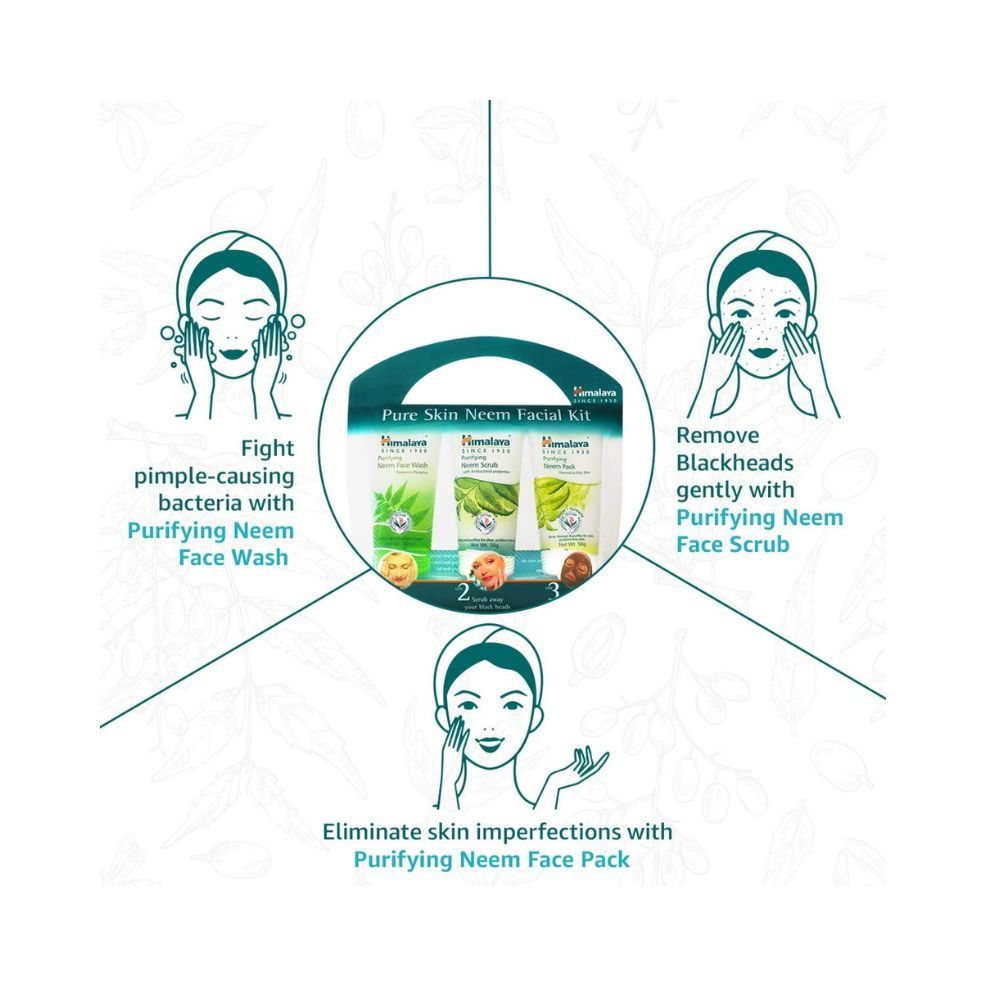 Himalaya Pure Skin Neem Facial Kit (Facewash 50ml, Scrub 50g & Face Pack 50g)