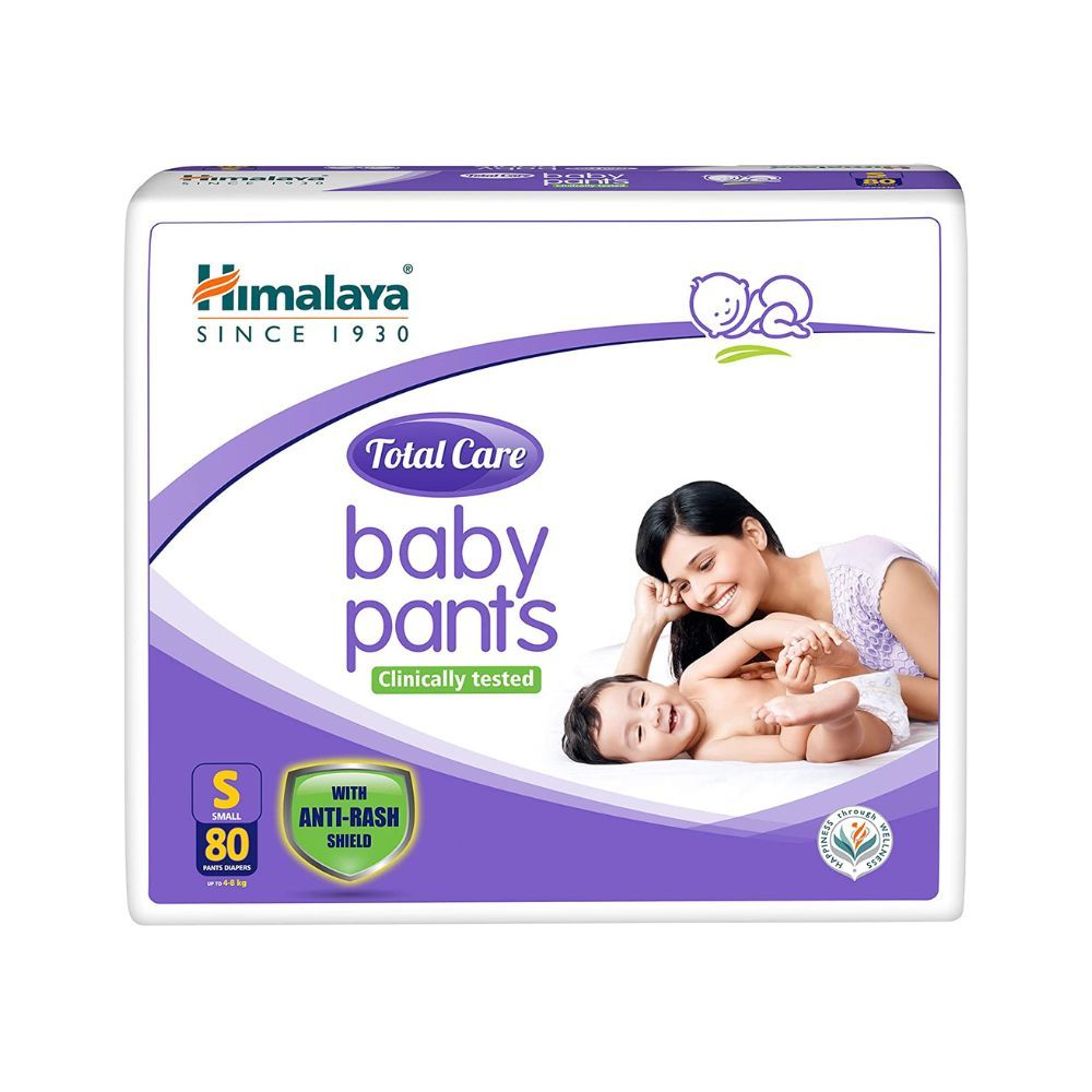 Himalaya Total Care Baby Pants Diapers, Small, 80 Count, White, S