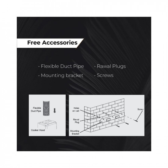 Hindware Smart Appliances Skyla Neo 60 Cm kitchen chimney comes with Autoclean technology and maximum suction power 1350 m3/hr having filterless and motion sensor technology (Black 60cm)
