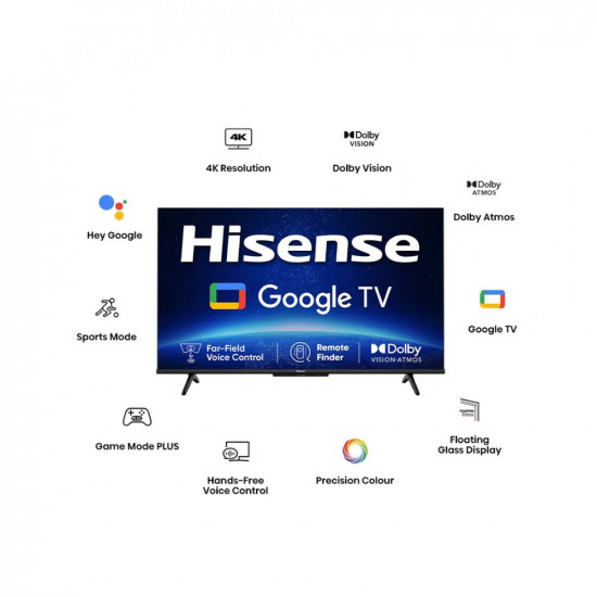 Hisense 108 cm (43 inches) Bezelless Series 4K Ultra HD Smart LED Google TV 43A6H (Black)