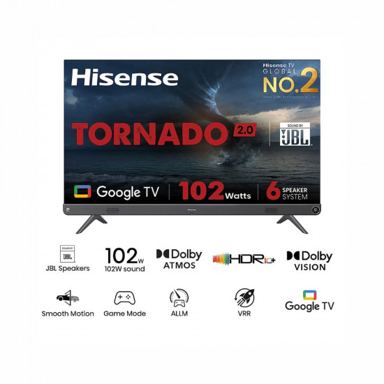 Hisense 126 cm 50 inches Tornado 2 0 Series 4K Ultra HD Smart LED Google TV 50A7H Metal Gray