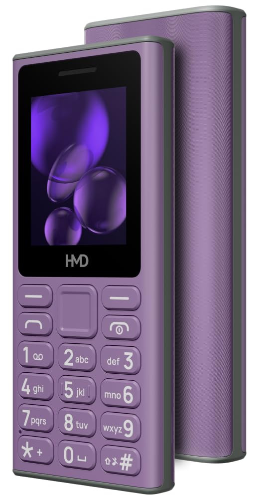 HMD 105 Keypad Phone with Built-in UPI App Phone Talker Long-Lasting Battery Wireless FM Radio  Purple