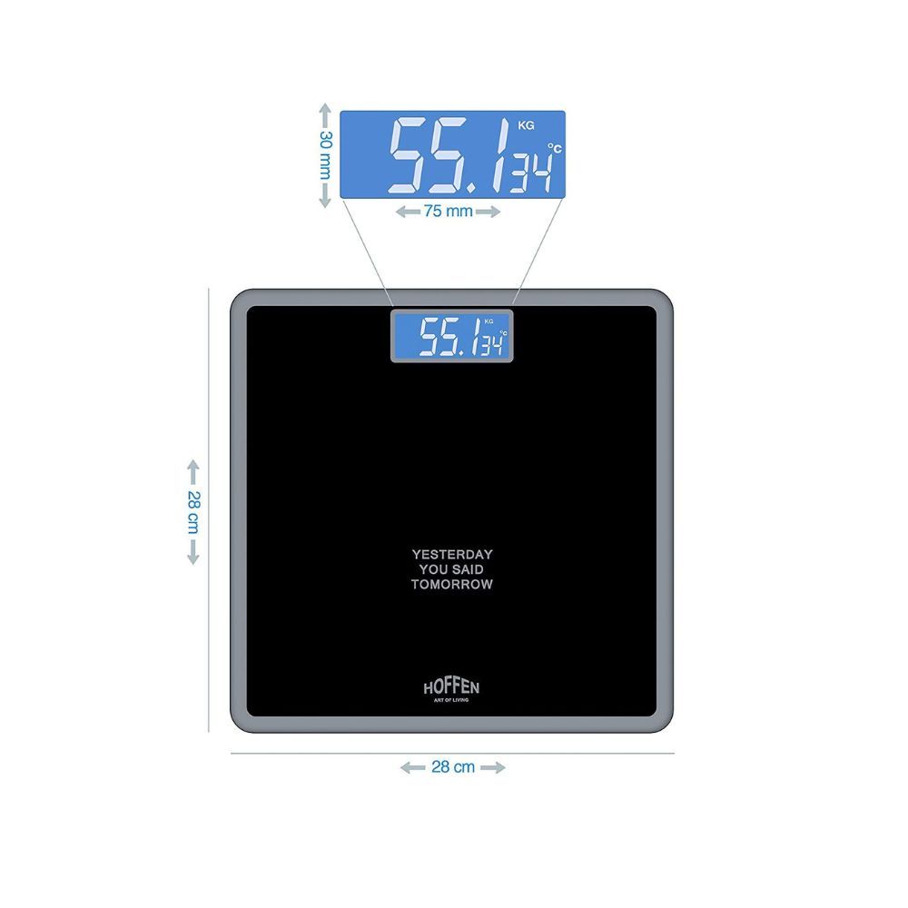 Hoffen Digital Electronic LCD Personal Body Fitness Weighing Scale (HO-18-Black)