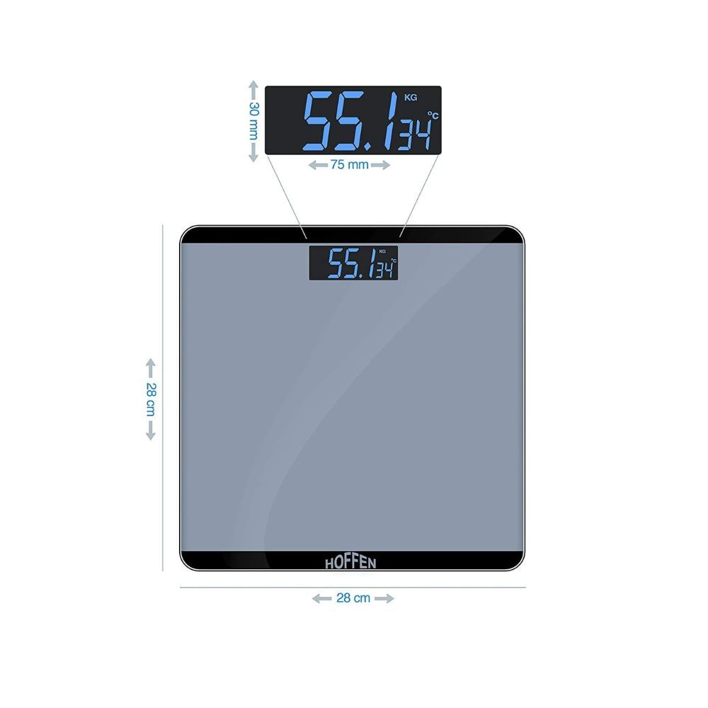 Hoffen Digital Electronic LCD Personal Body Fitness Weighing Scale (HO-18-Grey)