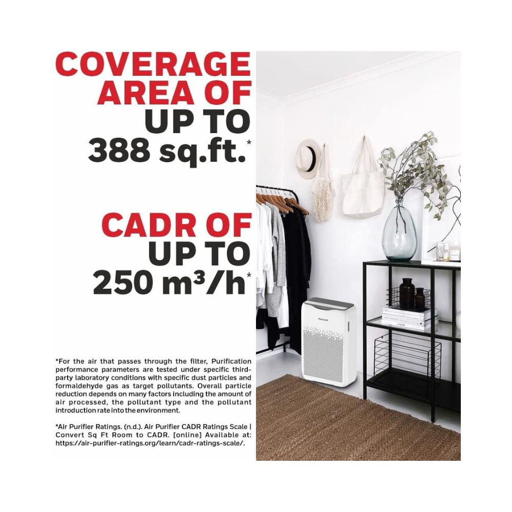 Honeywell Air Purifier for Home 4 Stage Filtration Covers 388 sqft High Efficiency Pre-Filter H13 HEPA Filter Activated Carbon Filter Removes 9999 Pollutants  Micro Allergens - Air touch V2