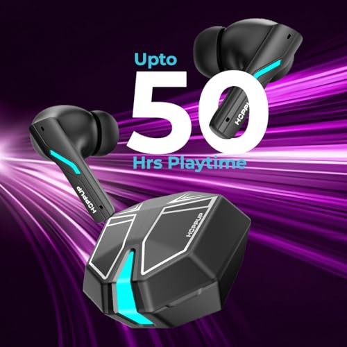 HOPPUP Xo6 Gaming Earbuds with 35MS Low Latency RGB LED 13MM Drivers  50H Playtime Bluetooth Coal Black True Wireless
