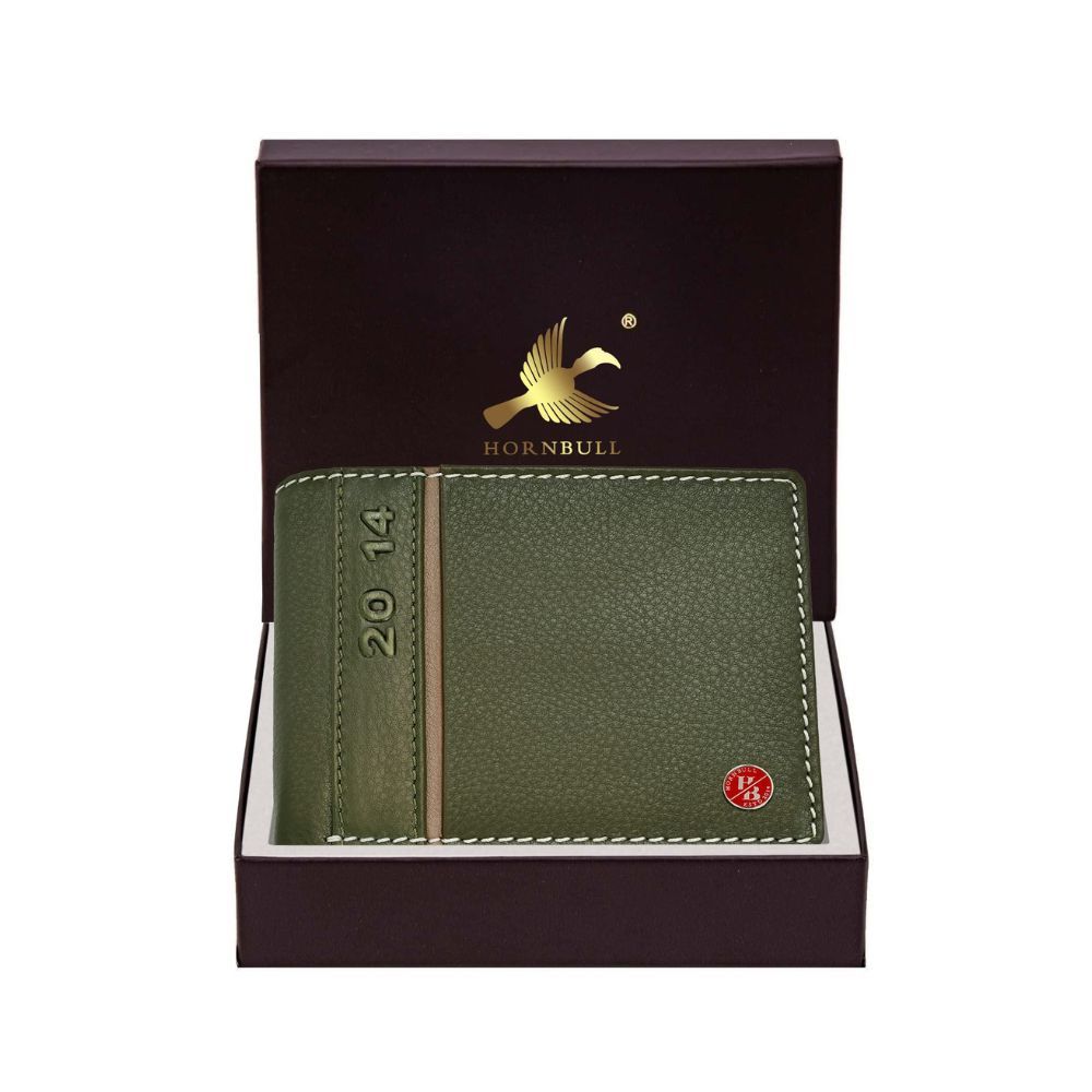 HORNBULL Austin Green RFID Blocking Leather Wallet for Men