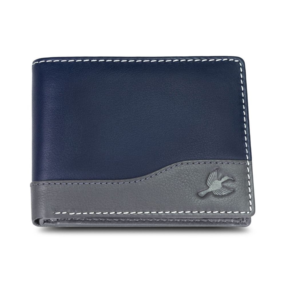 Hornbull Buttler Navy RFID Blocking Leather Wallet for Men