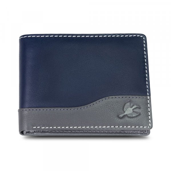 Hornbull Buttler Navy RFID Blocking Leather Wallet for Men