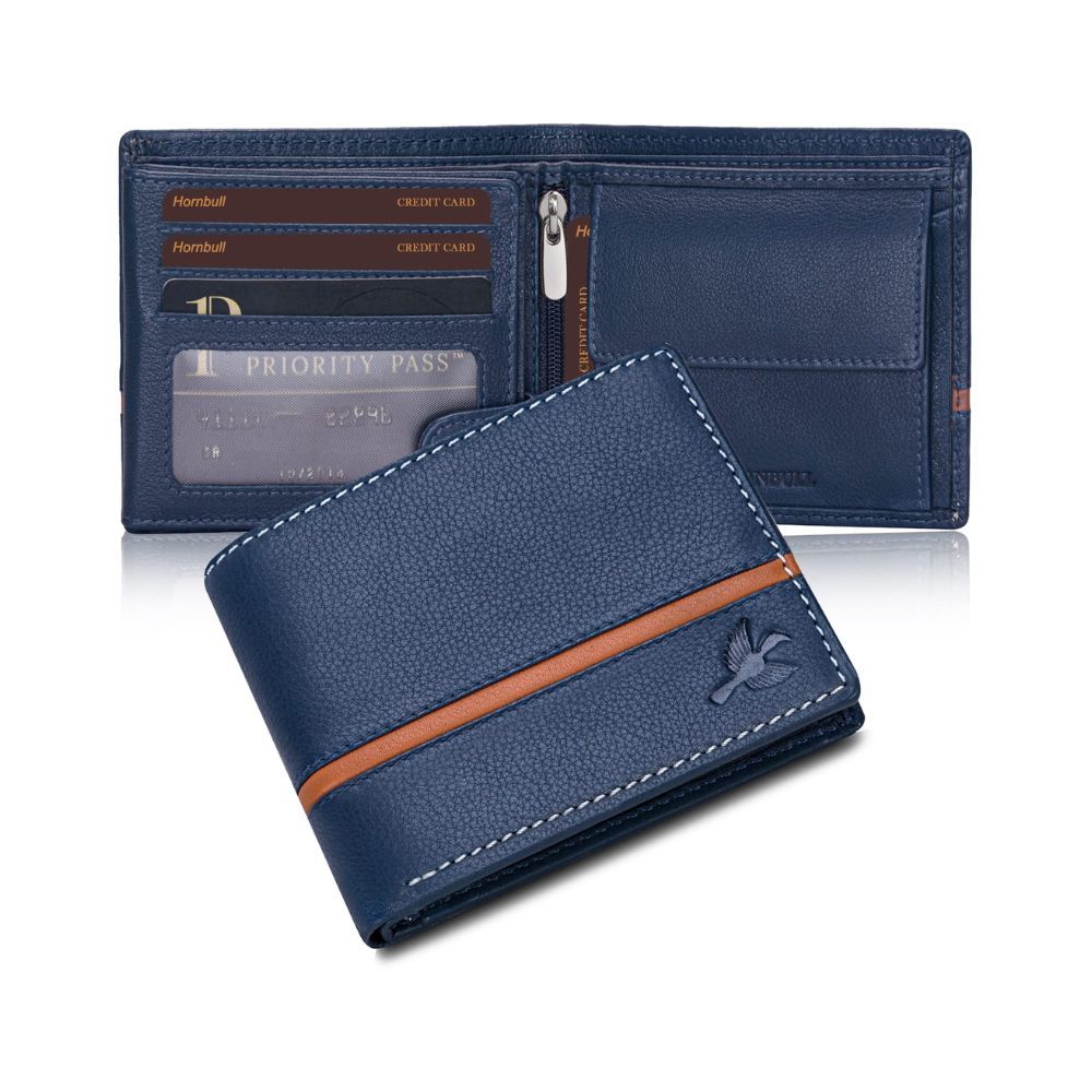 HORNBULL Denial Navy Leather Wallet for Men