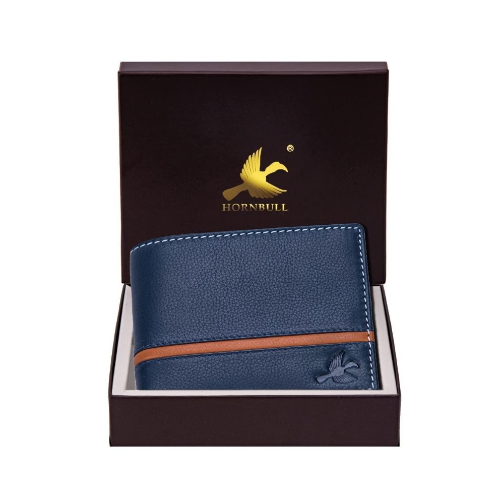 HORNBULL Denial Navy Leather Wallet for Men