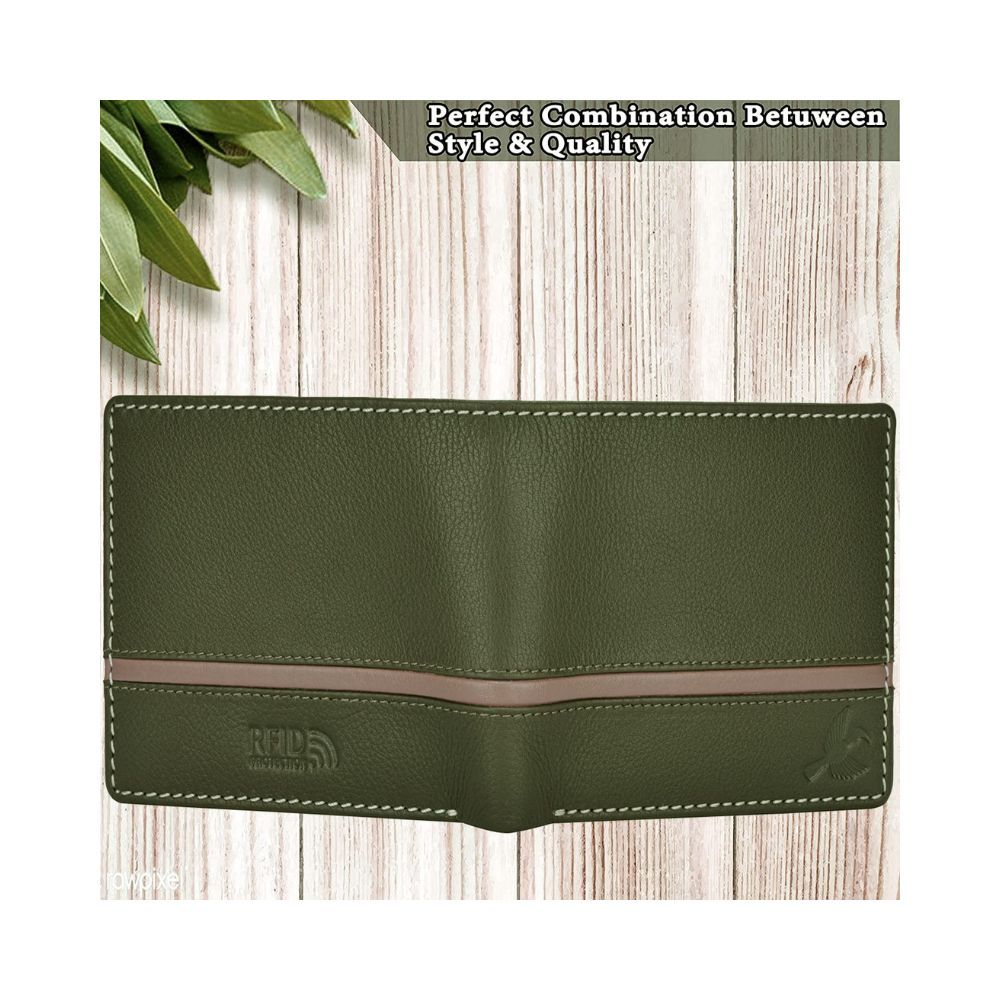 HORNBULL Denial Olive Leather Wallet for Men