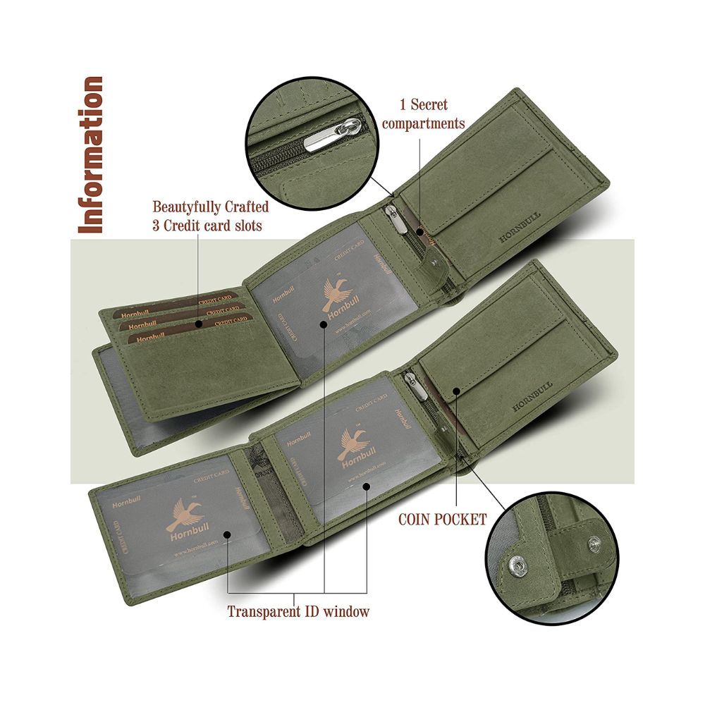 HORNBULL Eddie Green Leather Wallet for Men