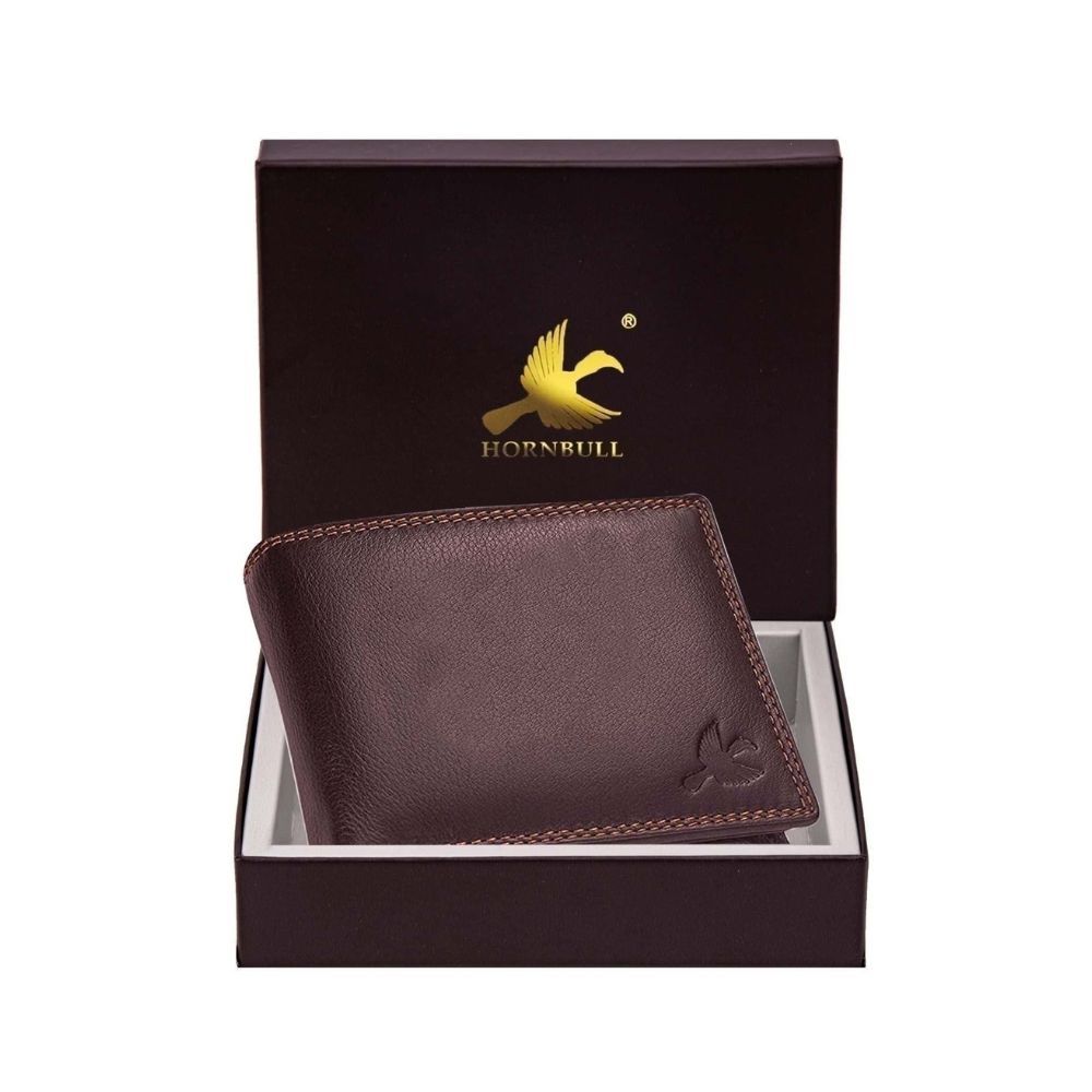 Hornbull Men's Stella Brown Genuine Leather RFID Blocking Wallet