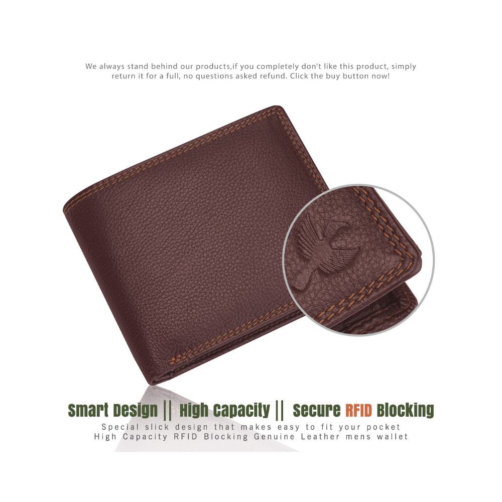 Hornbull Men's Stella Brown Genuine Leather RFID Blocking Wallet