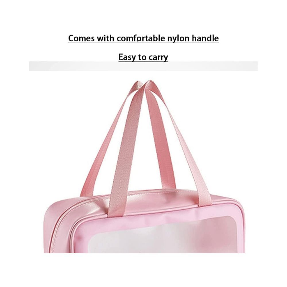 House of Quirk Plaid 21 Cms Cosmetic Pouch (M_WASHBAG_L_PIN_Pink)