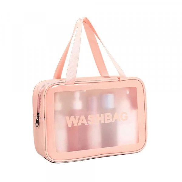 House of Quirk Plaid 21 Cms Cosmetic Pouch (M_WASHBAG_L_PIN_Pink)