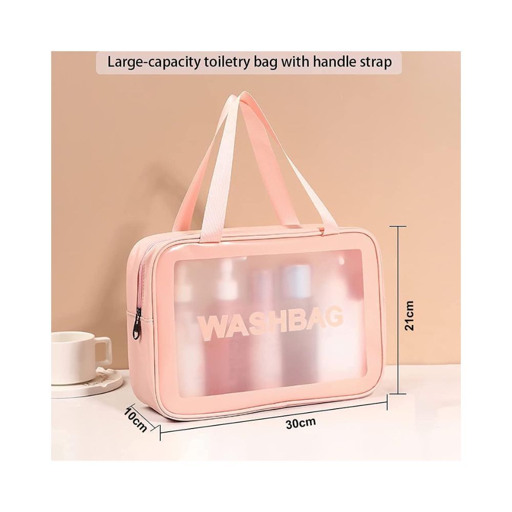 House of Quirk Plaid 21 Cms Cosmetic Pouch (M_WASHBAG_L_PIN_Pink)