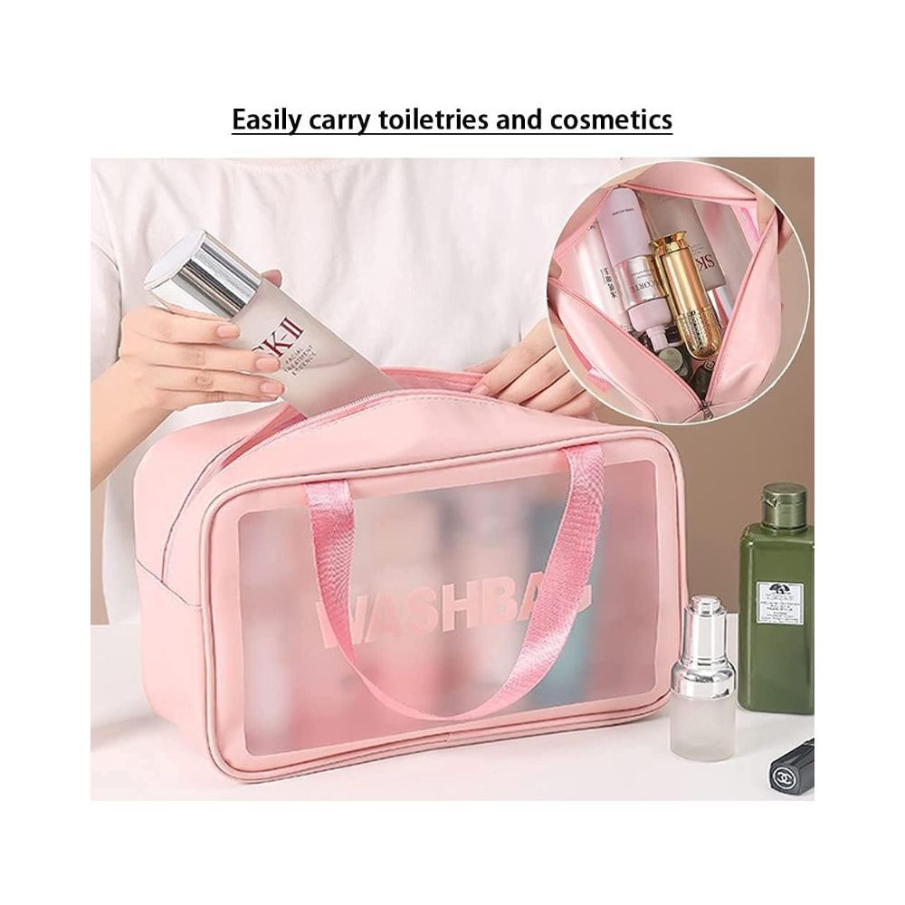 House of Quirk Plaid 21 Cms Cosmetic Pouch (M_WASHBAG_L_PIN_Pink)