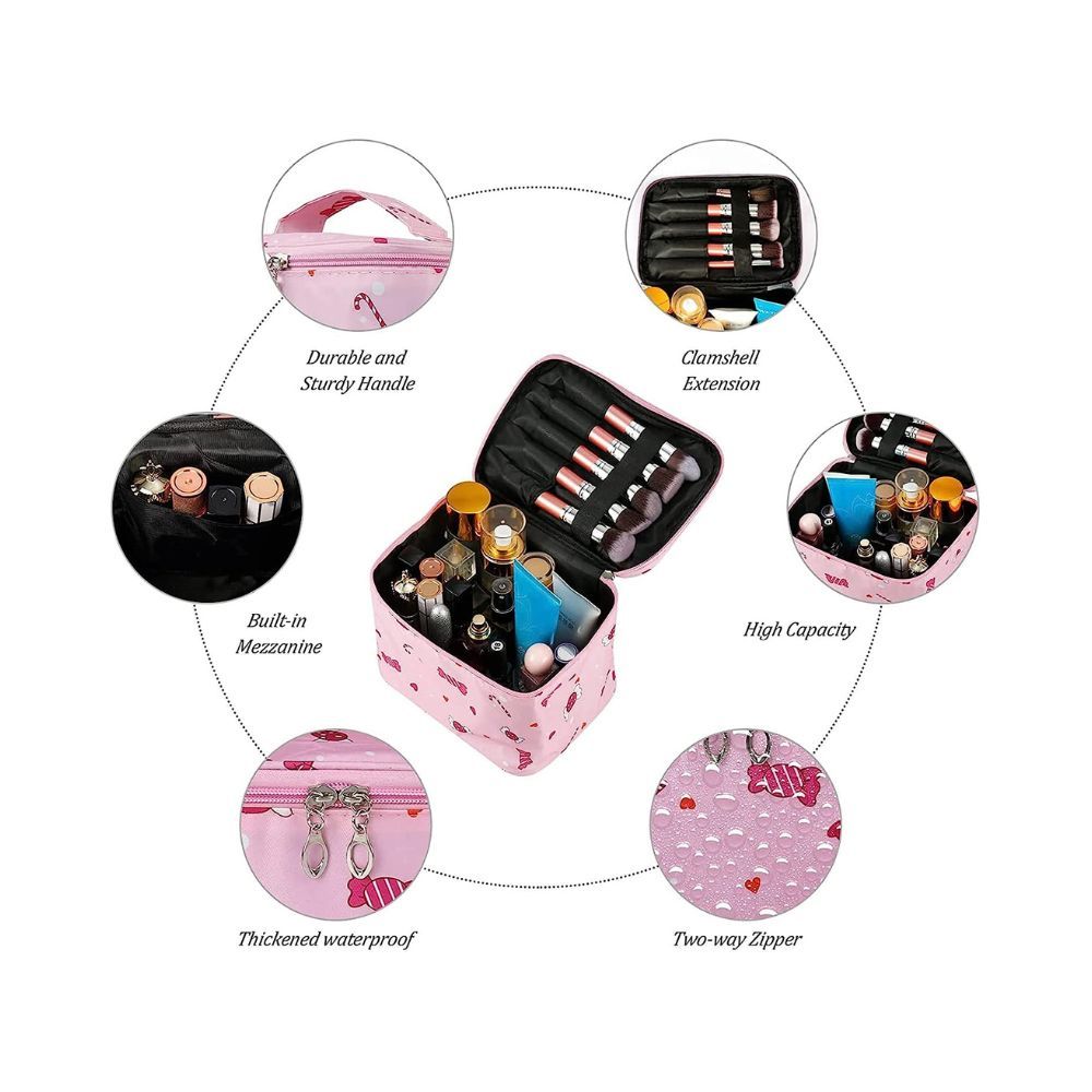 House of Quirk Travel Toiletry Bag, Portable Makeup Bags for Women Girls