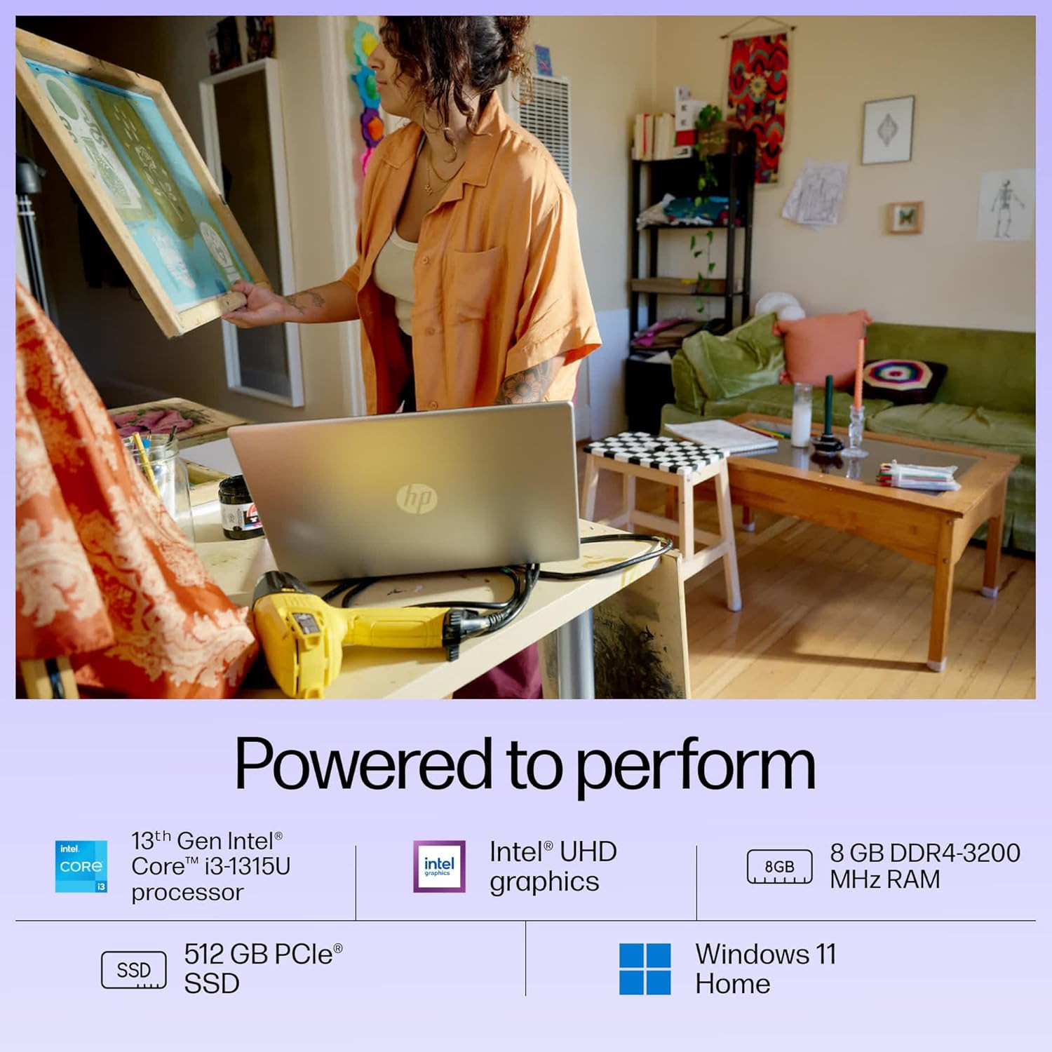 HP 15 Core I3 13Th Gen Intel8Gb Ram512Gb SsdFhdMs Office 21Backlit Keyboard156-Inch396 Cm Windows 11Silver159 Kg Fd0186Tu Laptop