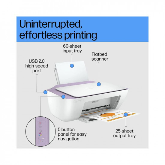 HP Deskjet 2331 Colour Printer, Scanner and Copier for Home/Small Office, Compact Size