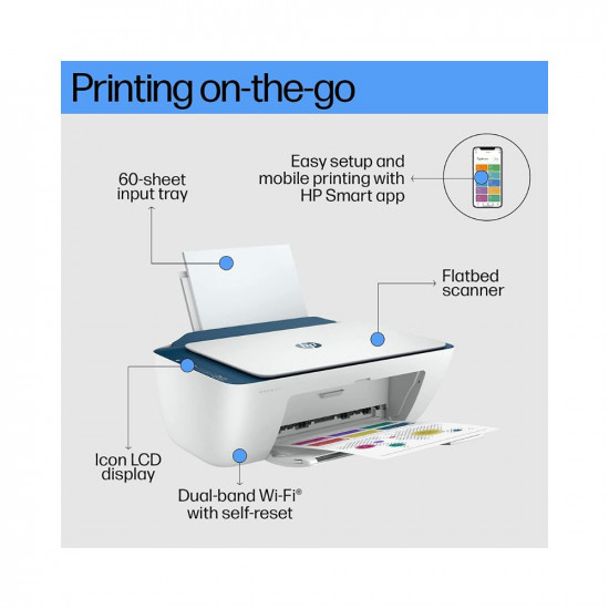 HP Deskjet 2723 Printer, Copy, Scan, Dual Band WiFi, Bluetooth