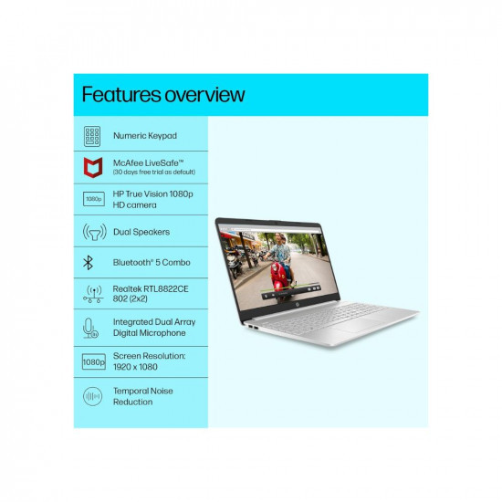 HP Laptop 15s 12th Gen Intel Core i3-1215U 156-inch 396 cm FHD 8GB DDR4 1TB SSD Intel UHD Graphics Thin  Light Dual Speakers Win 11 MSO 2021 Silver 169 kg fy5005TU