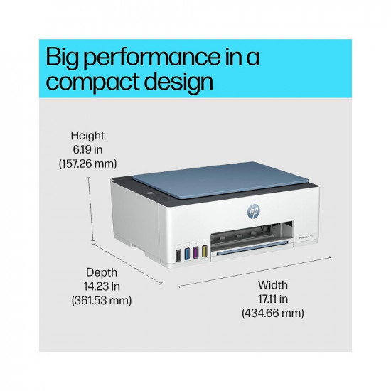 HP Smart Tank 525 All-in-one Colour Printer (Upto 6000 Black and 6000 Colour Pages Included in The Box). - Print, Scan & Copy for Office/Home