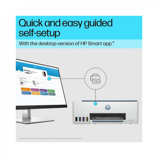 HP Smart Tank 525 All-in-one Colour Printer (Upto 6000 Black and 6000 Colour Pages Included in The Box). - Print, Scan & Copy for Office/Home